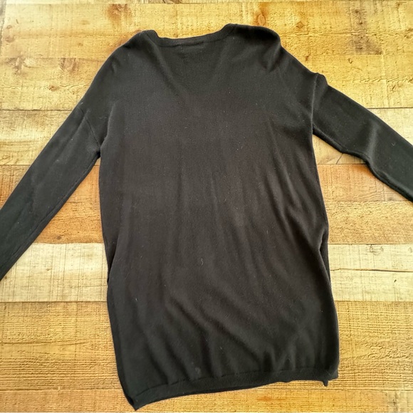 Trouve V-Neck Zip cashmere Blend Oversize Long Sweater XS Black - Picture 8 of 8